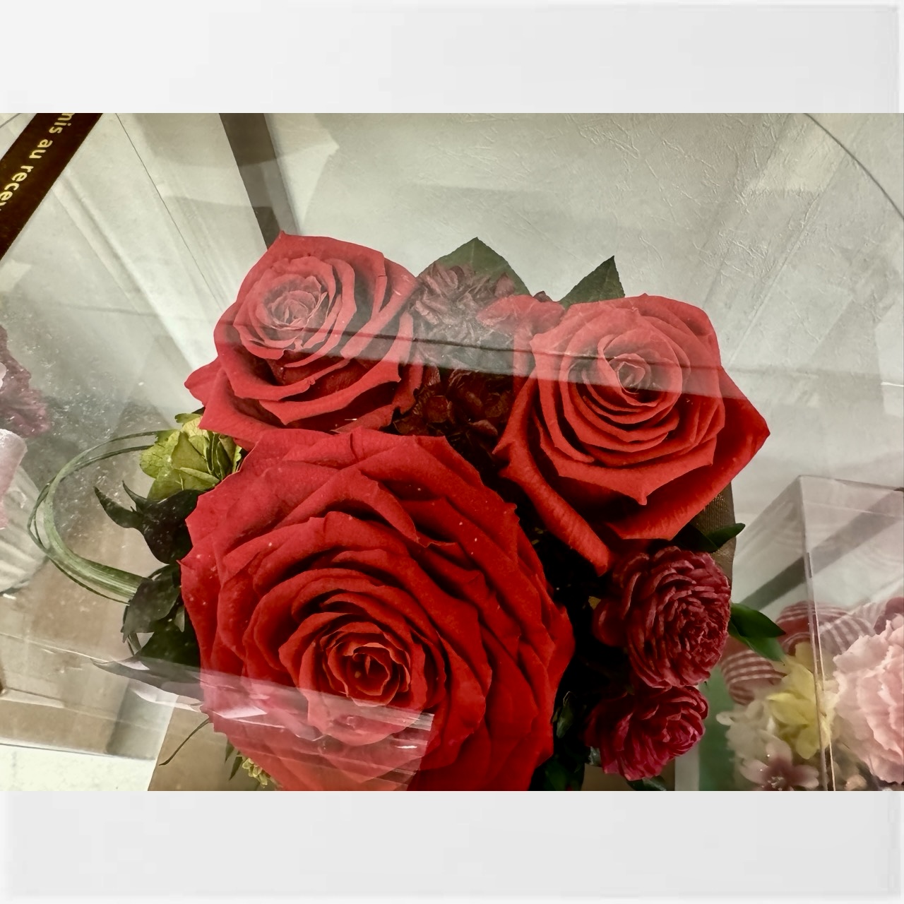 高級プリザーブドクイーンローズ(真紅) プリザーブドフラワー